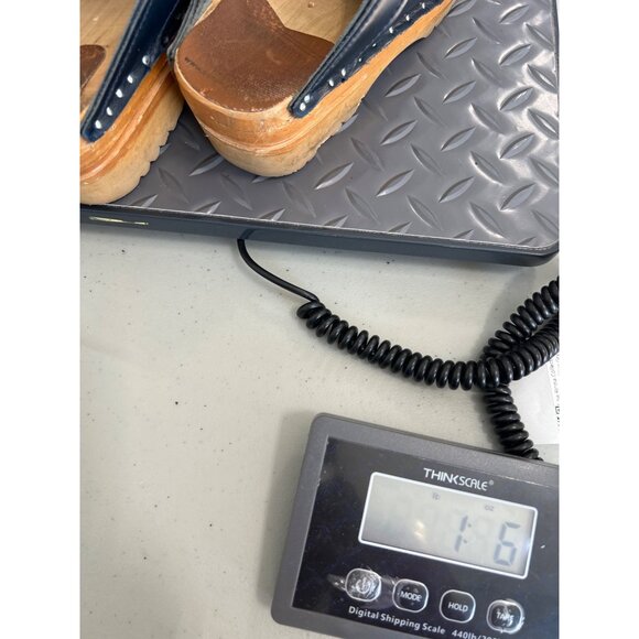 Troentorp Bastad Audubon Leather Clog Size 35 Navy Blue Leather Round Toe Comfy - Picture 9 of 9